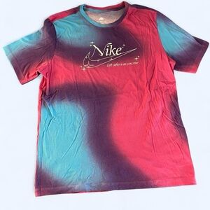 Nike Tie Dye Gradient T Shirt Pink Blue Large Tall Graphic Tee